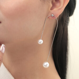 ARETE TOPO PERLA EN BAÑO DE RODINADO