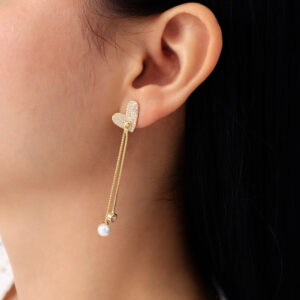 ARETE TOPO  PIEDRAS EN BAÑO DE ORO
