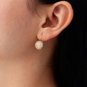 ARETE GANCHO C/ PIEDRAS EN BAÑO DE ORO