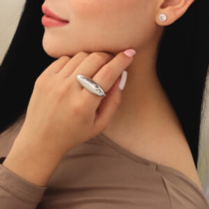 ANILLO .  CRISTAL EN BAÑO DE RODINADO