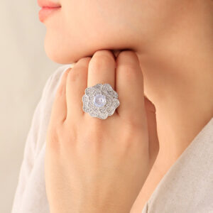 ANILLO .  PIEDRAS EN BAÑO DE RODINADO