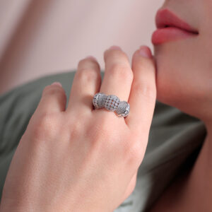 ANILLO .  CRISTAL EN BAÑO DE ORO