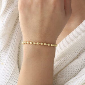 PULSERA . BOLITA 70CM EN BANO DE ORO