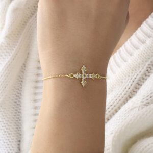 PULSERA . FIGURAS C/PIEDRAS EN BAÑO DE ORO