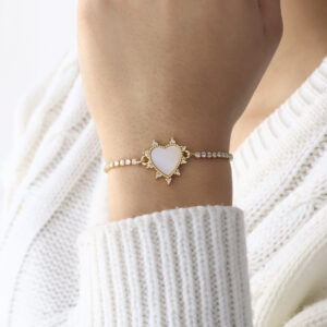PULSERA . FIGURAS PIEDRAS EN BANO DE ORO