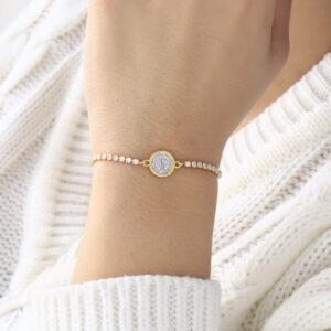 PULSERA . FIGURAS PIEDRAS EN BANO DE ORO