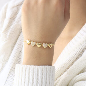 PULSERA . FIGURAS PIEDRAS EN BANO DE ORO