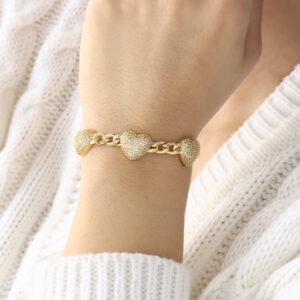 PULSERA . FIGURAS C/PIEDRAS EN BAÑO DE ORO