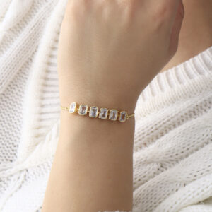 PULSERA . FIGURAS PIEDRAS EN BANO DE ORO