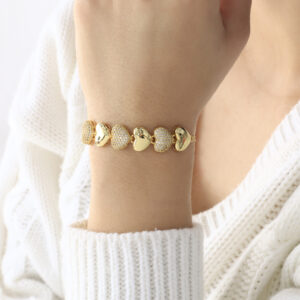 PULSERA . FIGURAS PIEDRAS EN BANO DE ORO