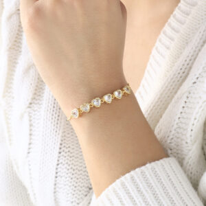 PULSERA . FIGURAS PIEDRAS EN BANO DE ORO