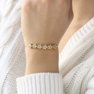 PULSERA . FIGURAS C/PIEDRAS EN BAÑO DE ORO
