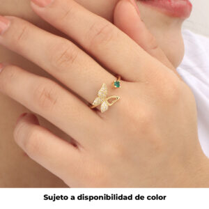 ANILLO . C/ PIEDRAS EN BAÑO DE ORO