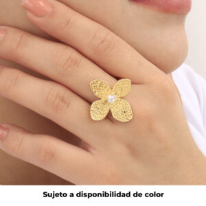 ANILLO . C/ PIEDRAS EN BAÑO DE ORO
