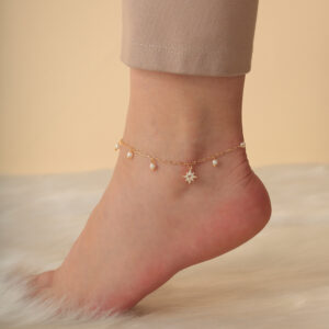 TOBILLERA . PERLAS EN BANO DE ORO ENSAMBLADO