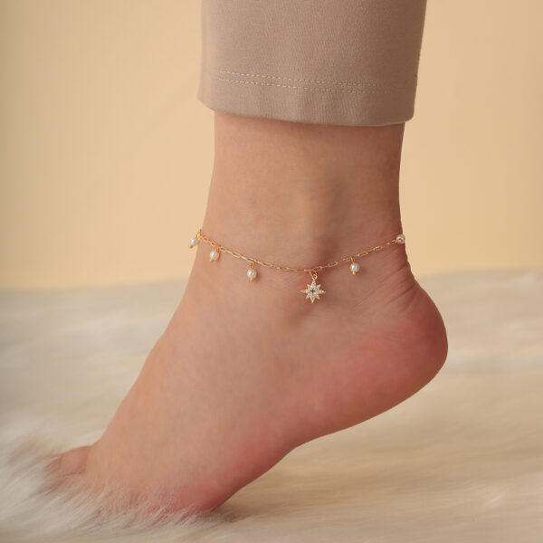 TOBILLERA . PERLAS EN BANO DE ORO ENSAMBLADO