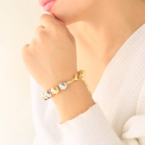 PULSERA . C/MOSTACILLA EN BAÑO DE ORO