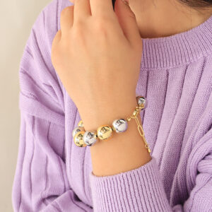 PULSERA . C/MOSTACILLA EN BAÑO DE ORO