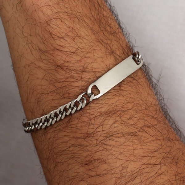 PULSERA  CONCHA ROSADA EN ACERO INOXIDABLE