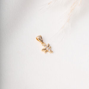 DIJE . LIBELULA CIRCON EN ORO LAMINADO
