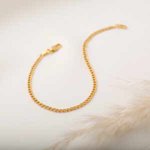 PULSERA  CORTO  NACAR Y PIEDRAS EN ORO LAMINADO
