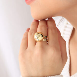 ANILLO .  DIJES EN BANO DE ORO
