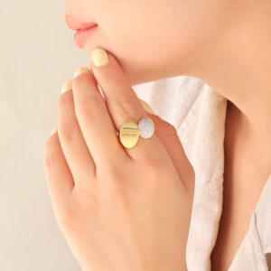 ANILLO .  PIEDRAS EN BANO DE ORO