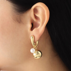 ARETE TOPO  PERLAS EN BANO DE ORO