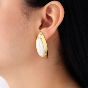 ARETE TOPO  PERLAS EN BANO DE ORO