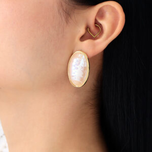 ARETE TOPO  PERLAS EN BANO DE ORO