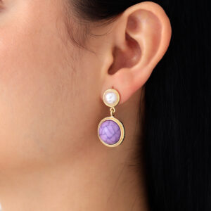 ARETE TOPO  PERLAS EN BANO DE ORO