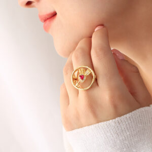 ANILLO .  PIEDRAS EN BANO DE ORO