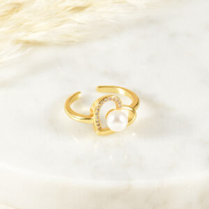 ANILLO . C/FLORES EN BAÑO DE ORO