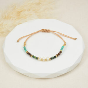 PULSERA . C/PERLA Y PIEDRAS EN BAÑO DE ORO