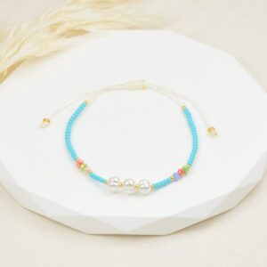 PULSERA . C/ PERLAS EN BAÑO DE ORO