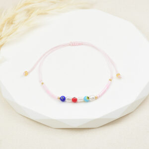 PULSERA . C/PERLA Y PIEDRAS EN BAÑO DE ORO