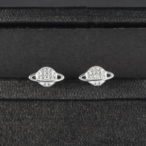 TOPO C/ BALIN BLANCO EN PLATA LEY 925