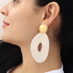 ARETE TOPO  EN BAÑO DE ORO