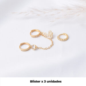 HUGGIES C/ PIEDRAS EN BAÑO DE ORO