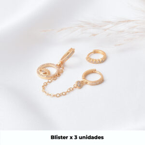 HUGGIES C/ PIEDRAS EN BAÑO DE ORO