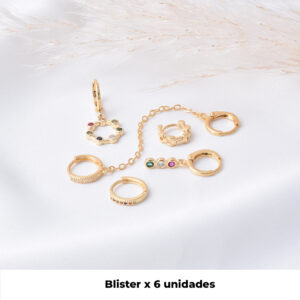 HUGGIES C/ PIEDRAS EN BAÑO DE ORO