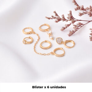 HUGGIES C/ PIEDRAS EN BAÑO DE ORO