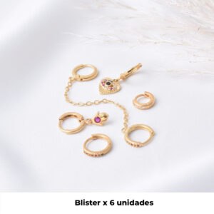 HUGGIES C/ PIEDRAS EN BAÑO DE ORO