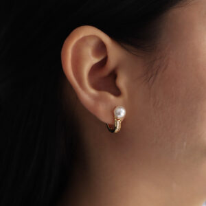 HUGGIES C/PERLA Y PIEDRAS EN BAÑO DE ORO