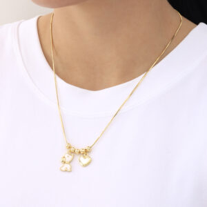 GARGANTILLA C/ DIJES EN BAÑO DE ORO