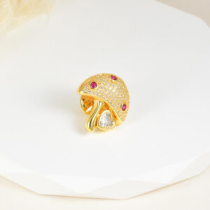 BROCHE . C/ PIEDRAS EN BAÑO DE ORO