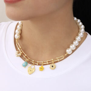 GARGANTILLA C/ DIJES EN BAÑO DE ORO ENSAMBLADO