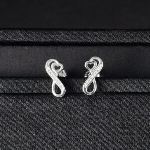 TOPO C/ BALIN BLANCO EN PLATA LEY 925