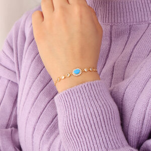 PULSERA . C/ CRISTAL EN BAÑO DE ORO